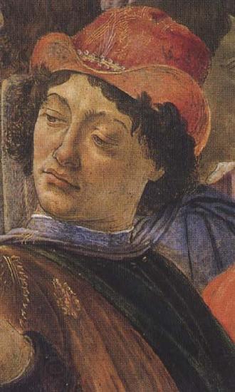 Sandro Botticelli Personage wearing a green mantle third in the group on the left oil painting picture